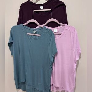Athleta Women’s Ribbed T-shirt - Maroon,Teal, and Light Pink
